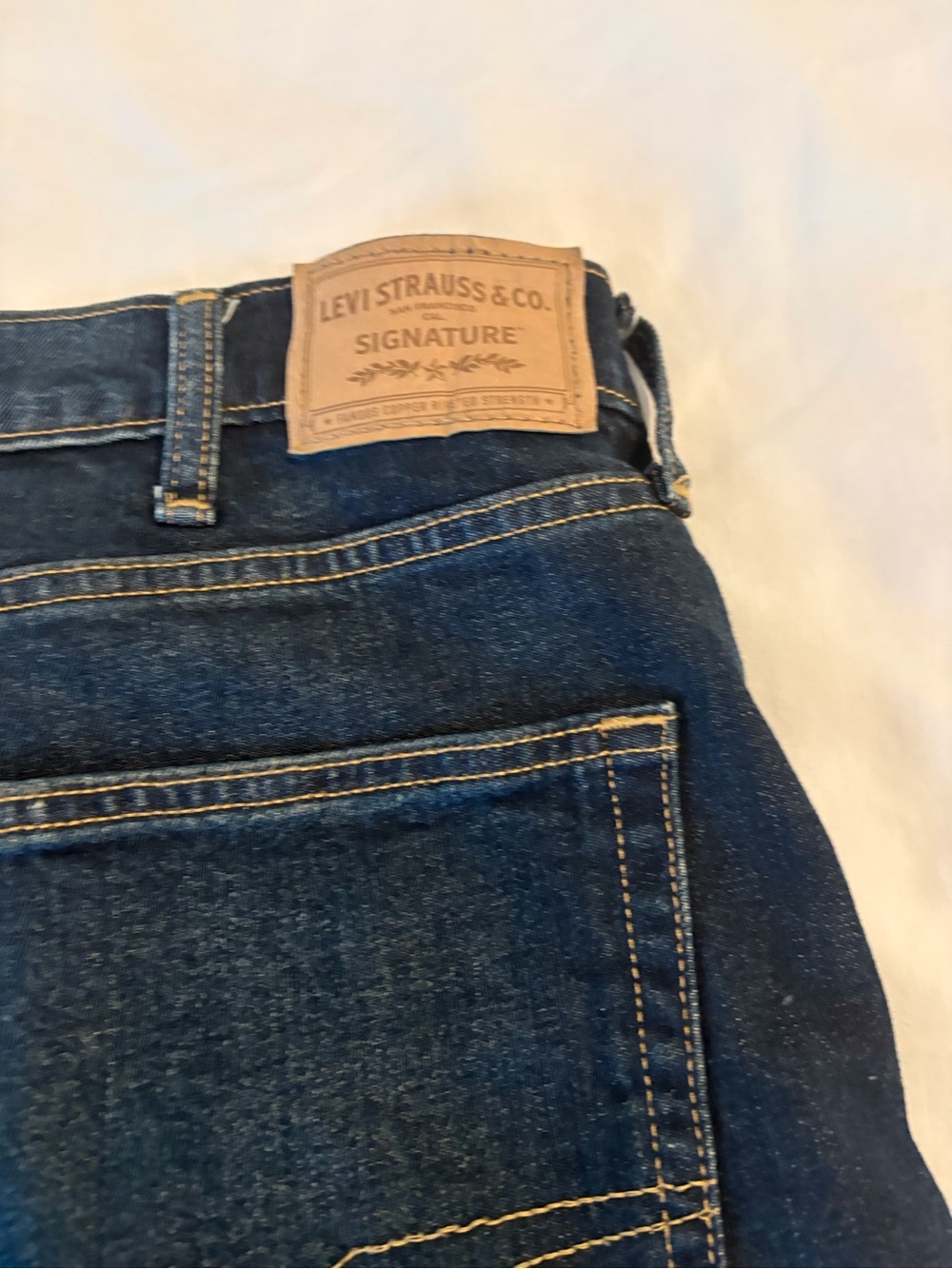 Levi's Dark Blue Denim Jean Shorts - Picture 3 of 5